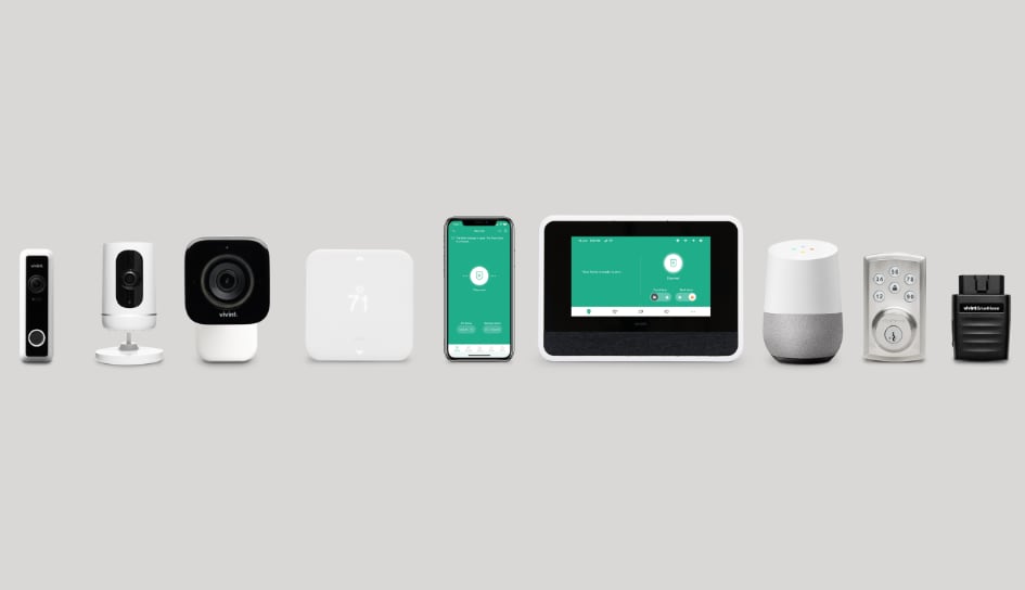 Vivint home security product line in Greenville